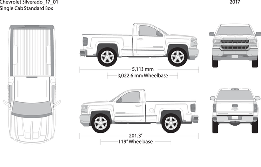 2017 Chevy Silverado 1500 V01 Vehicle Wrap Template