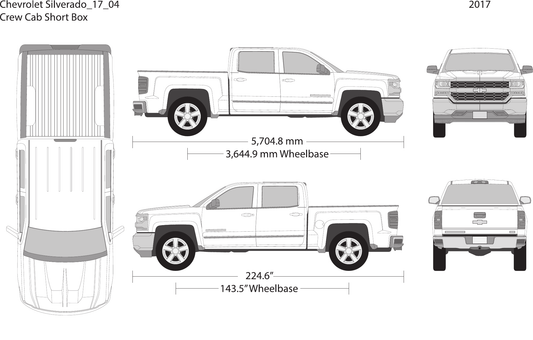 2017 Chevy Silverado 1500 Vector Wrap Template - GravBase