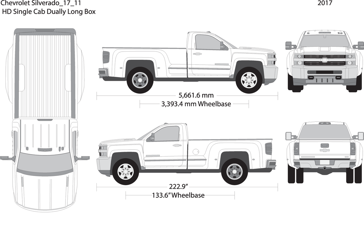 2017 Chevy Silverado 2500 3500 Hd V11 Vehicle Wrap Template