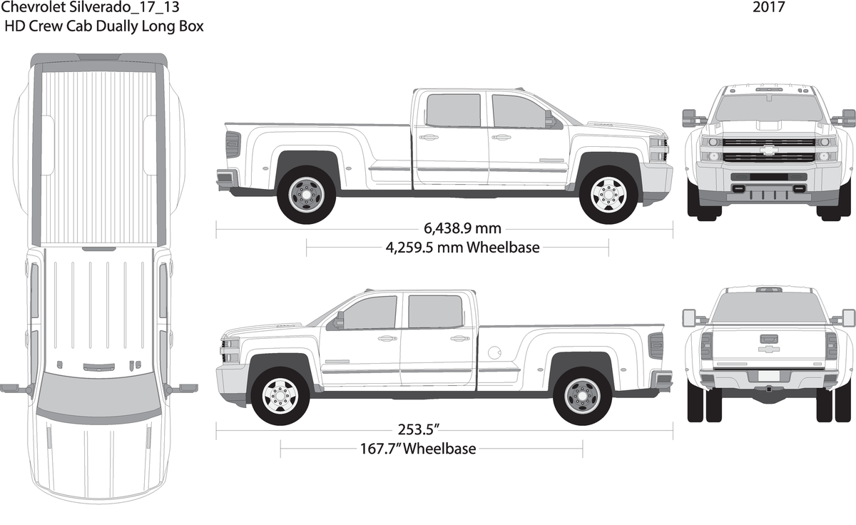 2017 Chevy Silverado 2500 3500 Hd V13 Vehicle Wrap Template