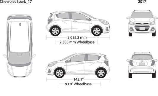 2017 Chevy Spark V17 Vehicle Wrap Template