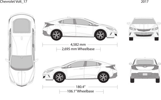 2017 Chevy Volt vector wrap template, Design-Ready PDF - GravBase