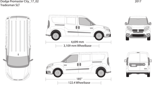 2017 Dodge Promaster City Vector Wrap Template - GravBase