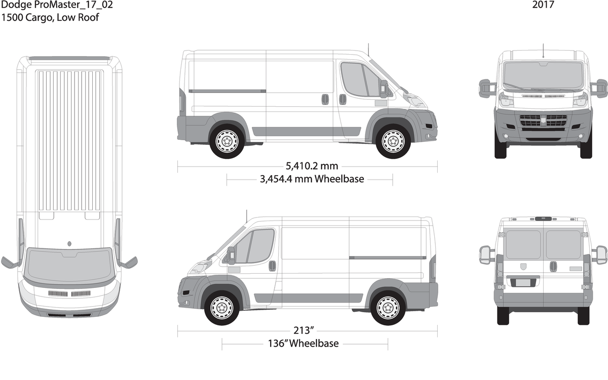 2017 Dodge Promaster V02 Vehicle Wrap Template