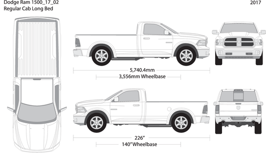 2017 Dodge Ram 1500 V02 Vehicle Wrap Template