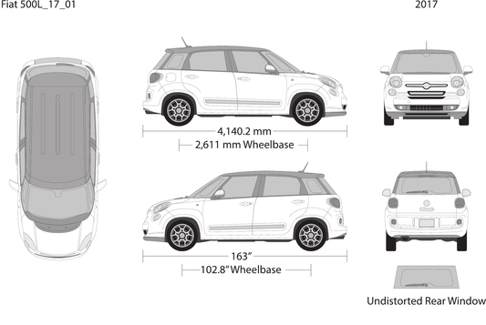 2017 Fiat 500L vector wrap template, Design-Ready PDF - GravBase