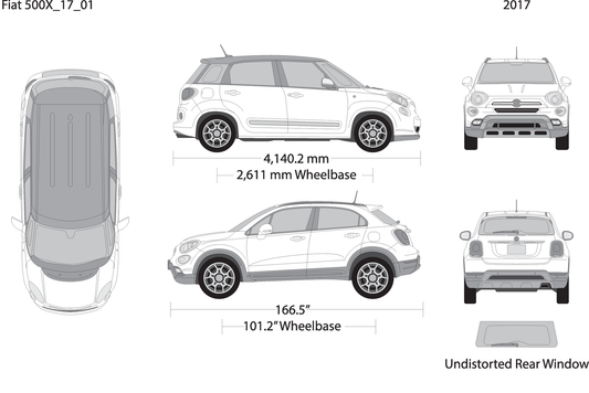 2017 Fiat 500X V01 Vehicle Wrap Template