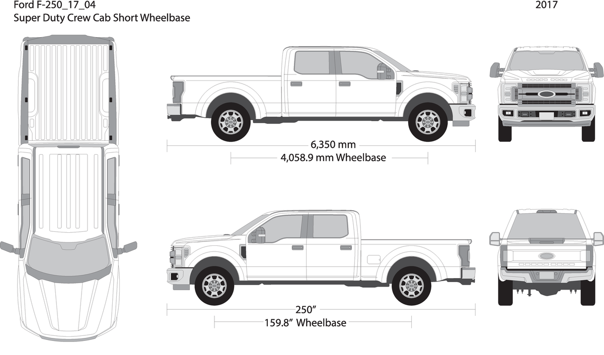 2017 Ford F 250 V04 Vehicle Wrap Template