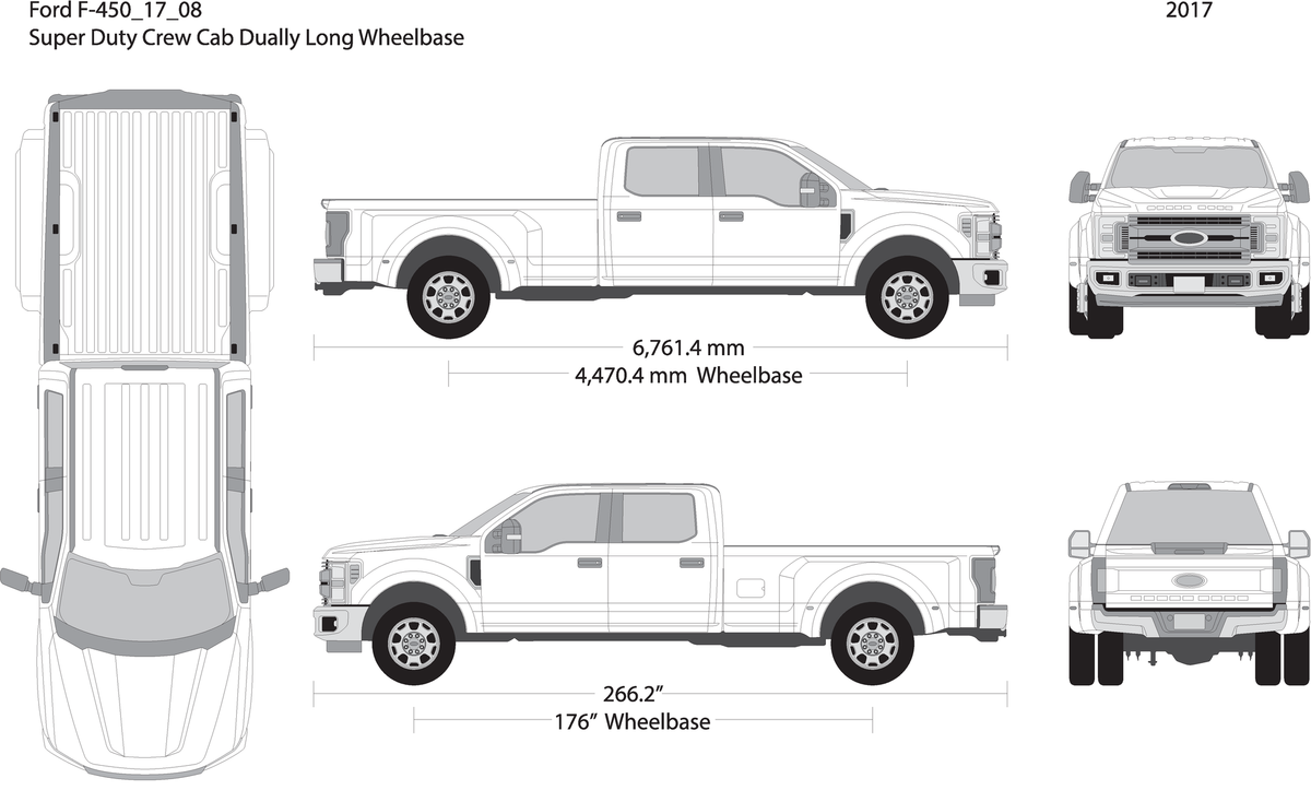 2017 Ford F 450 V08 Vehicle Wrap Template