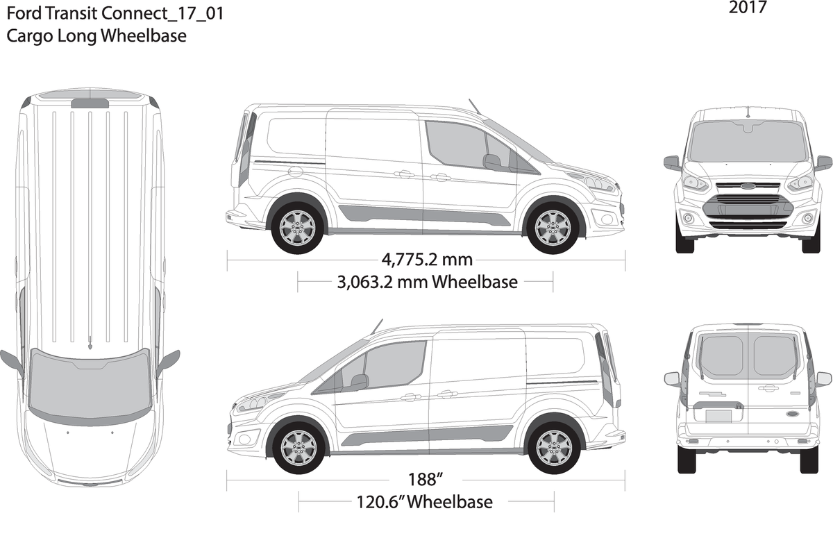 2017 Ford Transit Connect V01 Vehicle Wrap Template