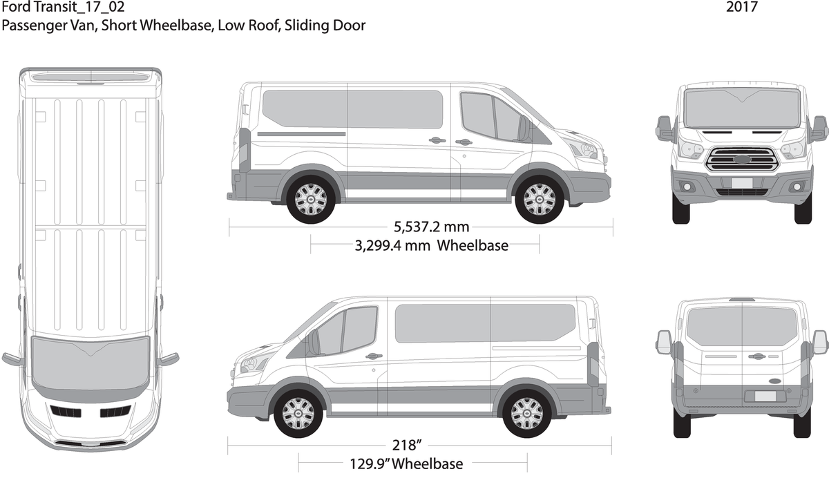 2017 Ford Transit Sliding Door V02 Vehicle Wrap Template