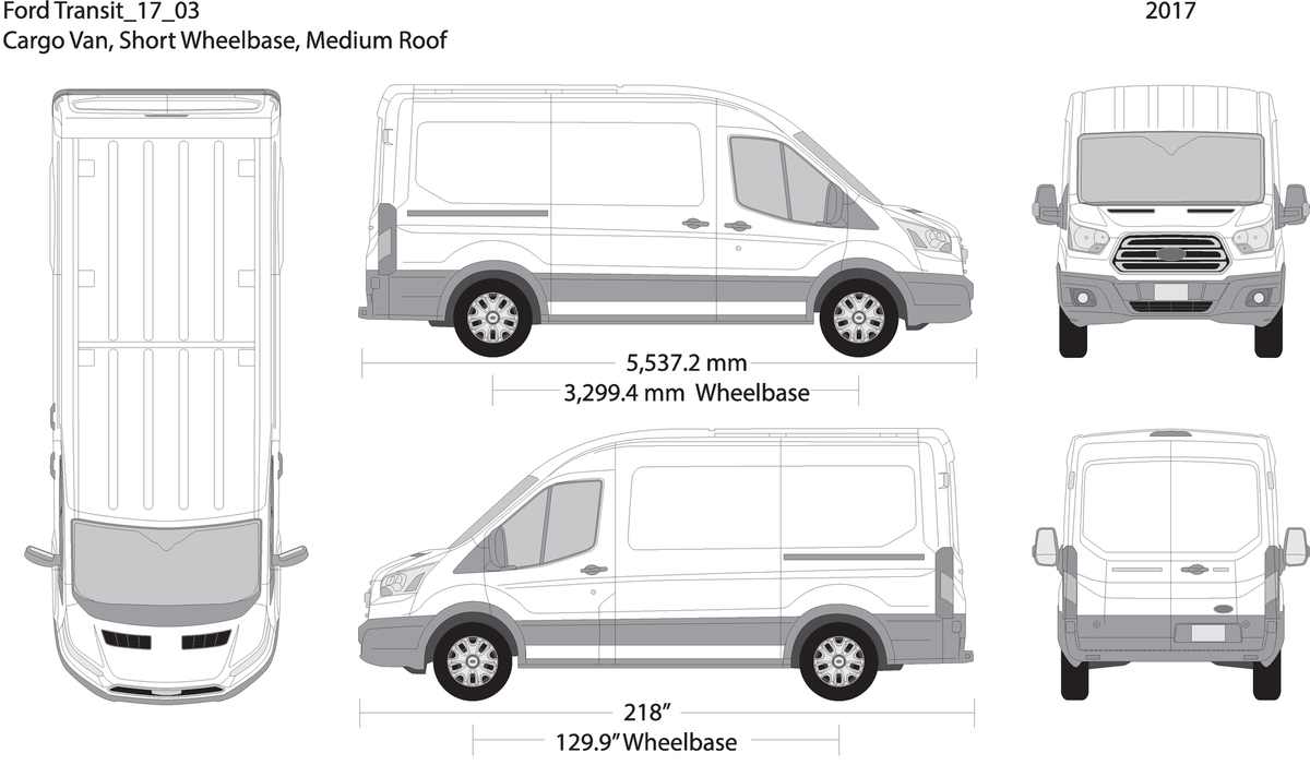 2017 Ford Transit Sliding Door V03 Vehicle Wrap Template