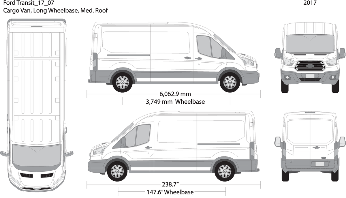 2017 Ford Transit Sliding Door V07 Vehicle Wrap Template