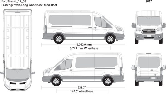 2017 Ford Transit Sliding Door V08 Vehicle Wrap Template