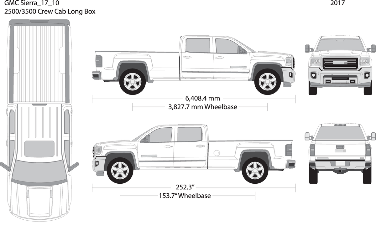 2017 Gmc Sierra 2500 3500 Hd V10 Vehicle Wrap Template