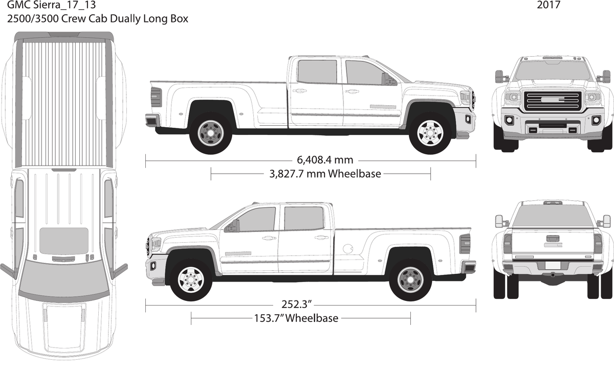 2017 GMC Sierra 2500-3500 HD vector wrap template V13, Design-Ready PDF - GravBase