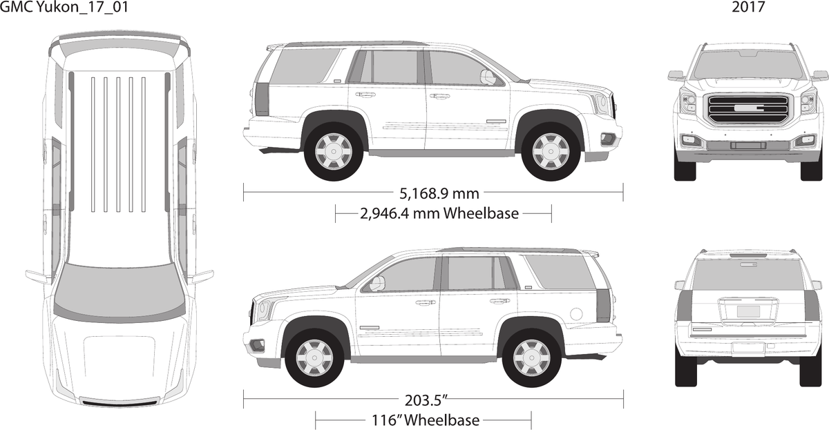 2017 GMC Yukon vector wrap template V01, Design-Ready PDF - GravBase