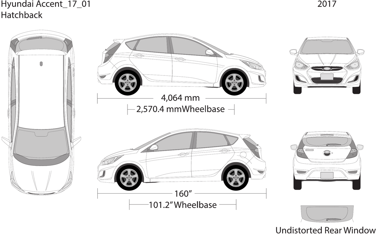 2017 Hyundai Accent Hatchback vector wrap template, Design-Ready PDF - GravBase