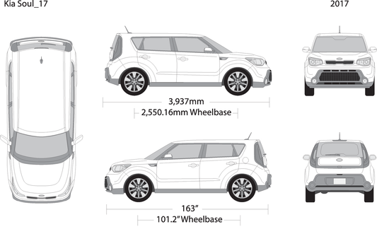 2017 Kia Soul V17 Vehicle Wrap Template