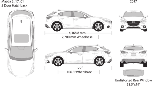 2017 Mazda Mazda 3 Hatchback Vector Wrap Template - GravBase