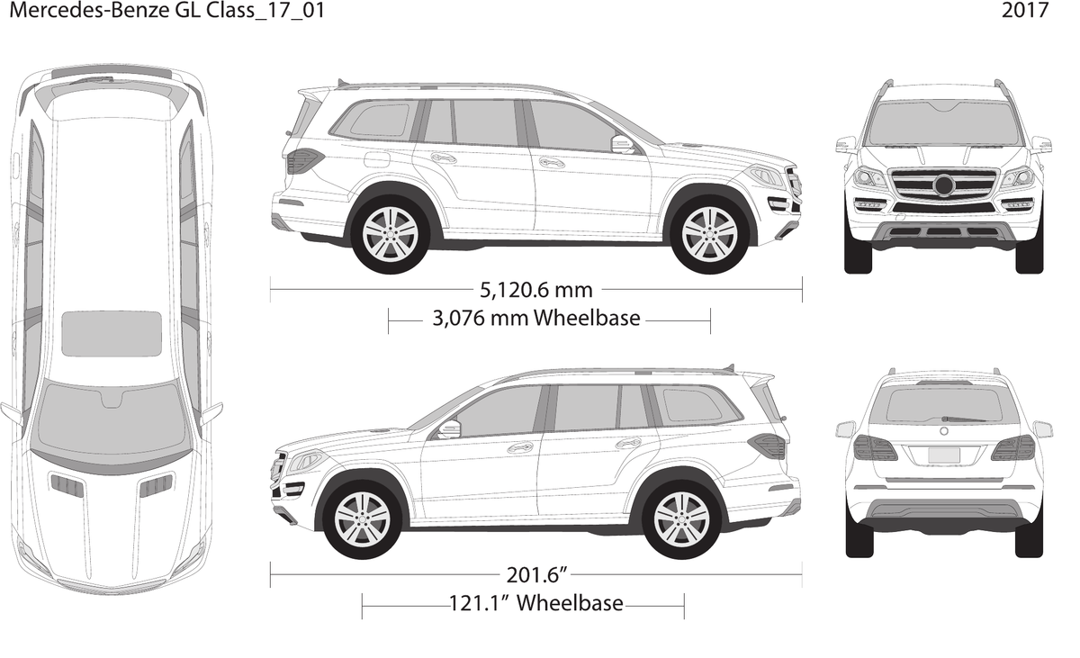2017 Mercedes Gl-Class vector wrap template, Design-Ready PDF - GravBase