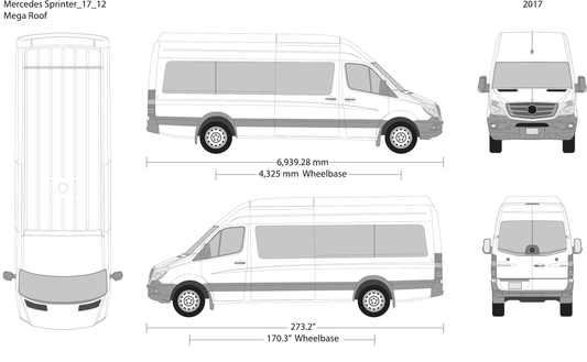 2017 Mercedes Sprinter vector wrap template V12, Design-Ready PDF - GravBase