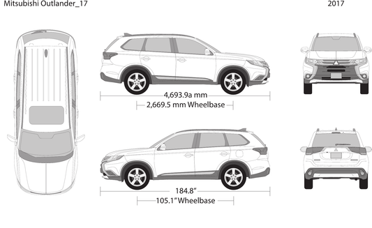 2017 Mitsubishi Outlander vector wrap template, Design-Ready PDF - GravBase