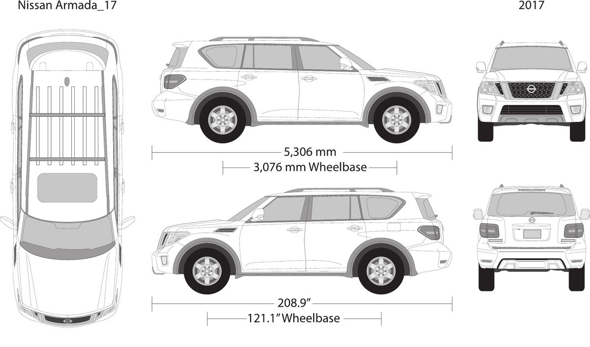 2017 Nissan Armada vector wrap template, Design-Ready PDF - GravBase