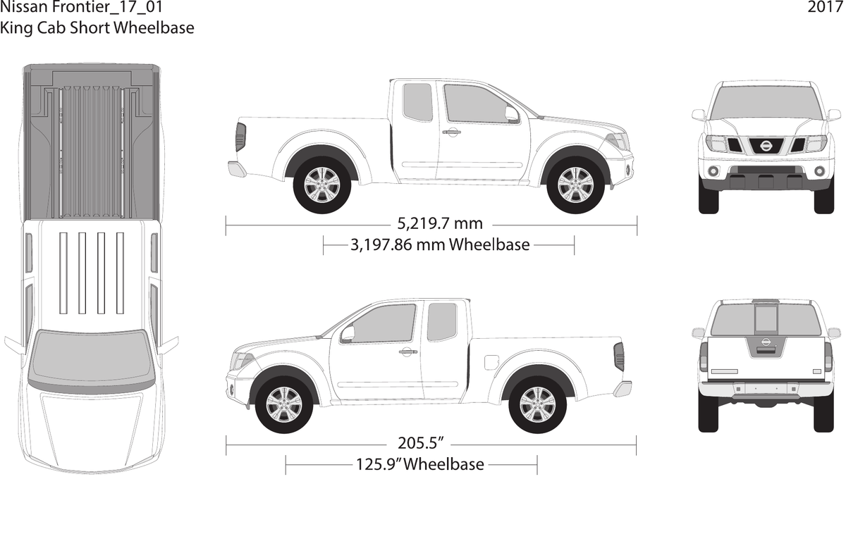 2017 Nissan Frontier vector wrap template V01, Design-Ready PDF - GravBase