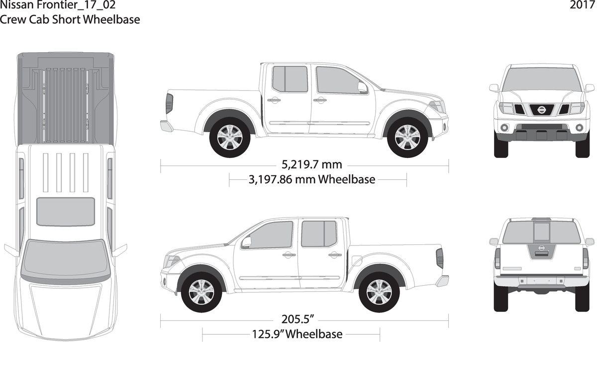 2017 Nissan Frontier Front V02 Vehicle Wrap Template