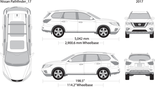 2017 Nissan Pathfinder V17 Vehicle Wrap Template
