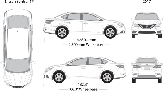 2017 Nissan Sentra V17 Vehicle Wrap Template