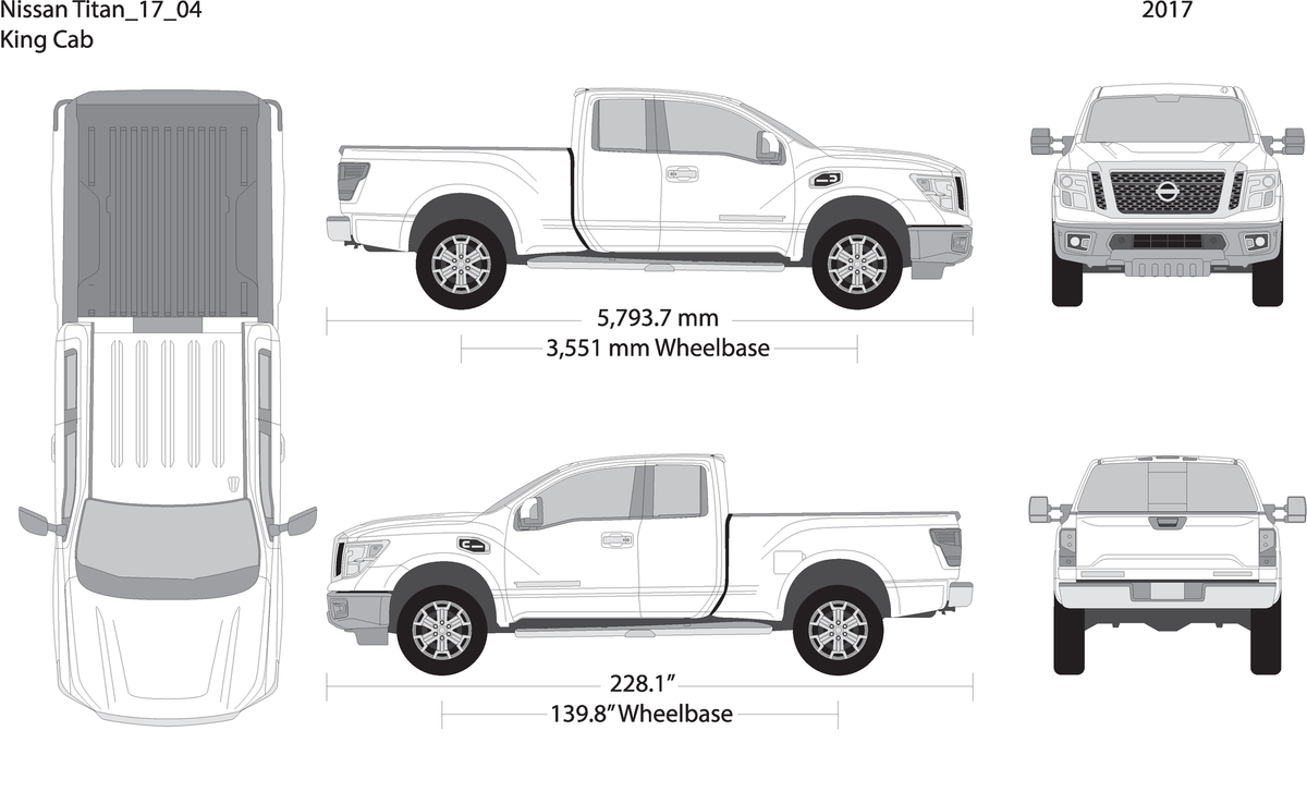 2017 Nissan Titan V04 Vehicle Wrap Template