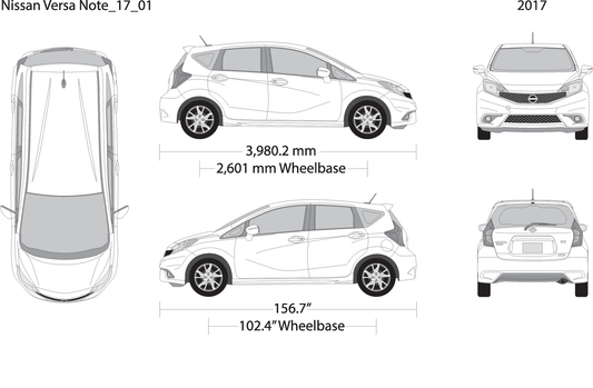 2017 Nissan Versa Note V01 Vehicle Wrap Template