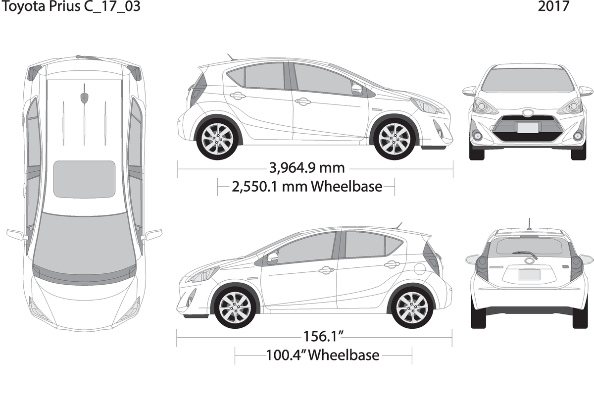 2017 Toyota Prius V03 Vehicle Wrap Template