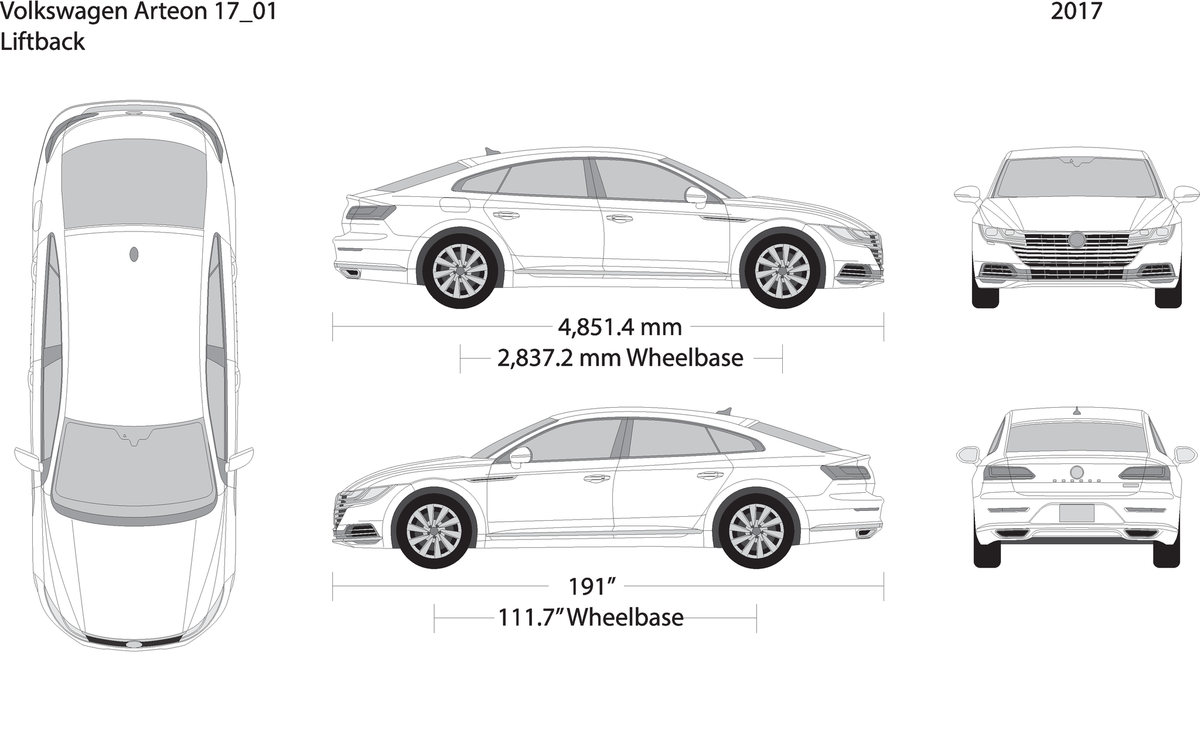 2017 Volkswagen Arteon V01 Vehicle Wrap Template