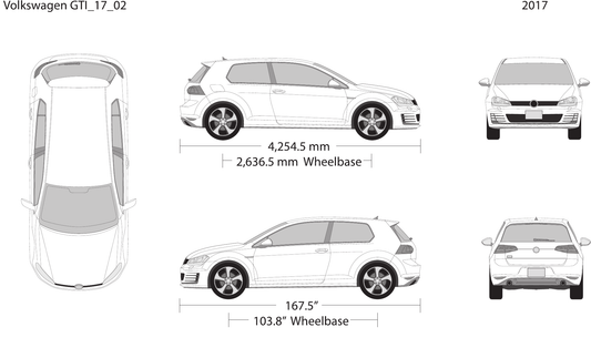 2017 Volkswagen GTI Vector Wrap Template - GravBase