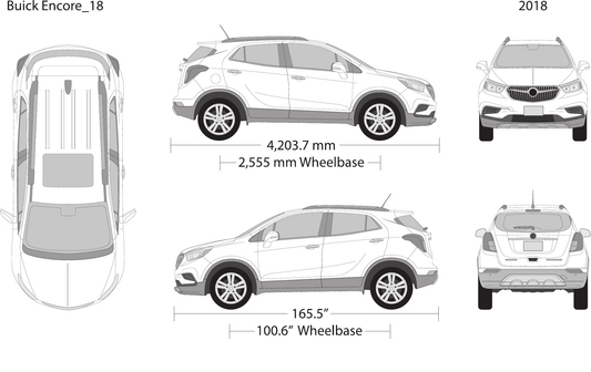 2018 Buick Encore vector wrap template, Design-Ready PDF - GravBase