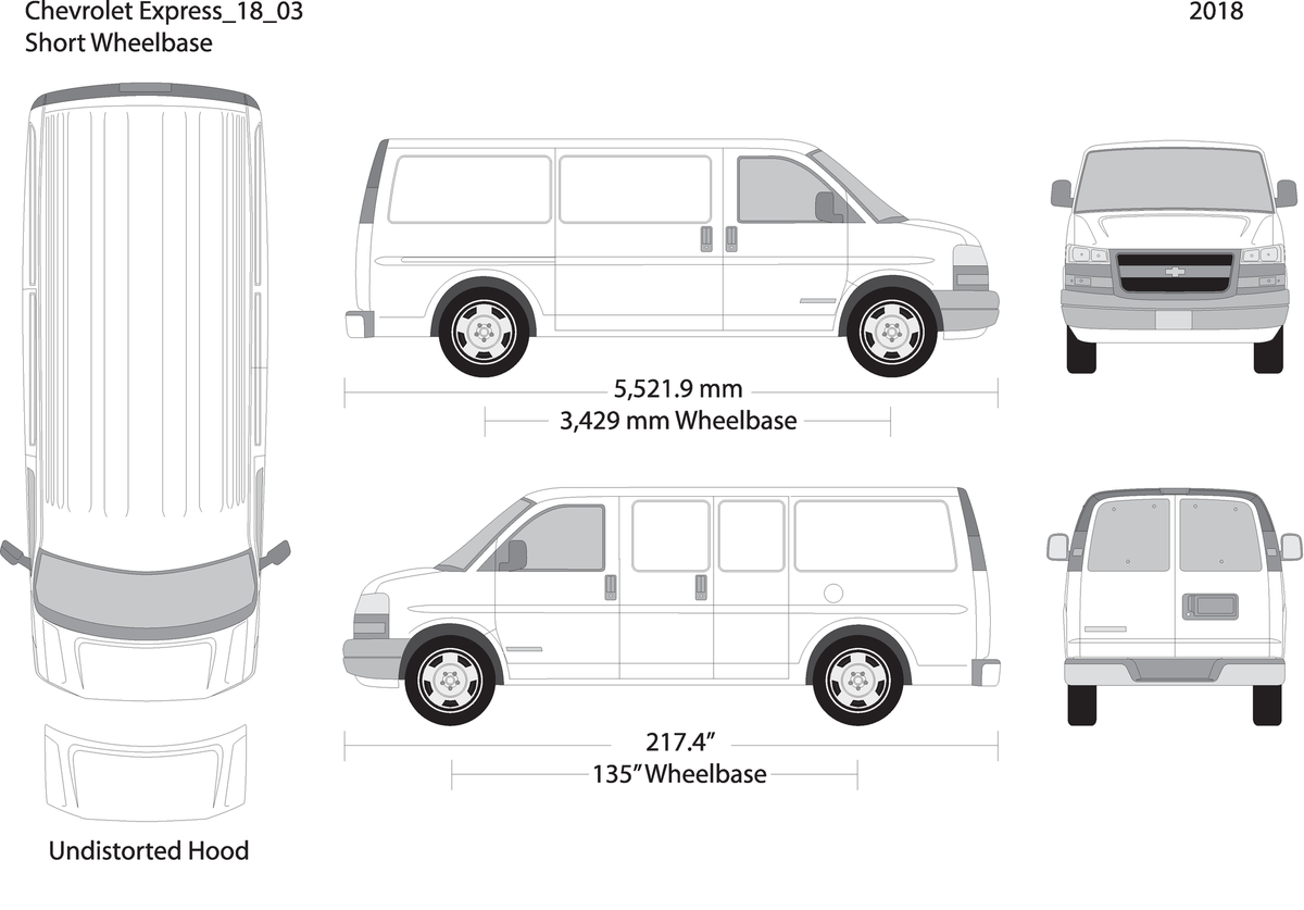 2018 Chevy Express V03 Vehicle Wrap Template