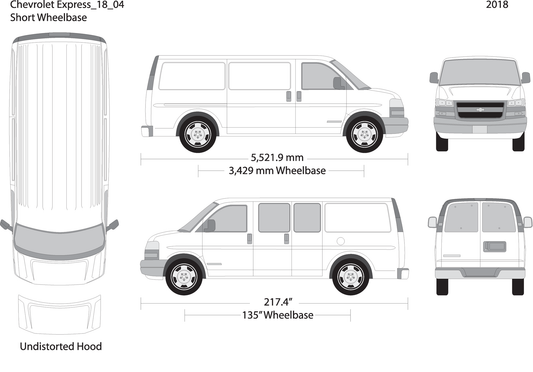 2018 Chevy Express V04 Vehicle Wrap Template