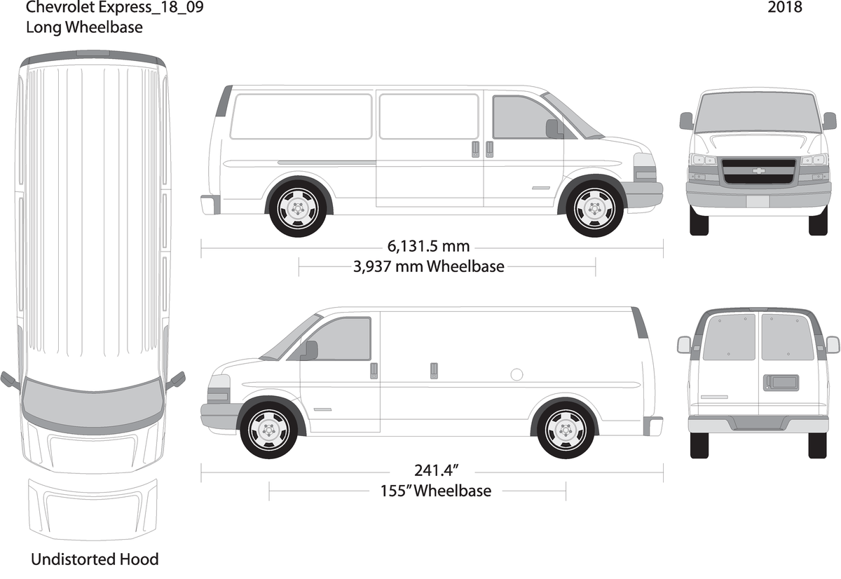 2018 Chevy Express V09 Vehicle Wrap Template