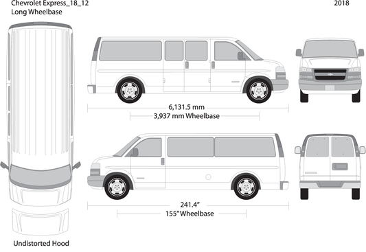 2018 Chevy Express V12 Vehicle Wrap Template