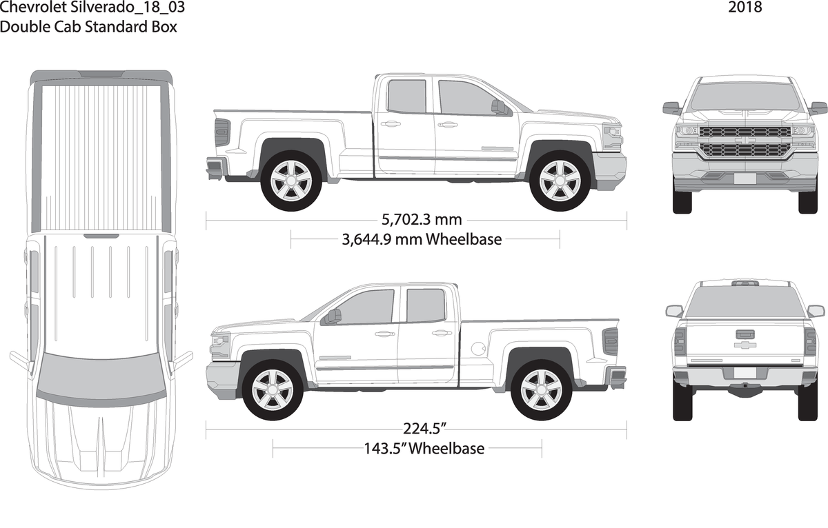 2018 Chevy Silverado 1500 V03 Vehicle Wrap Template