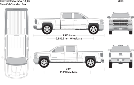 2018 Chevy Silverado 1500 V05 Vehicle Wrap Template