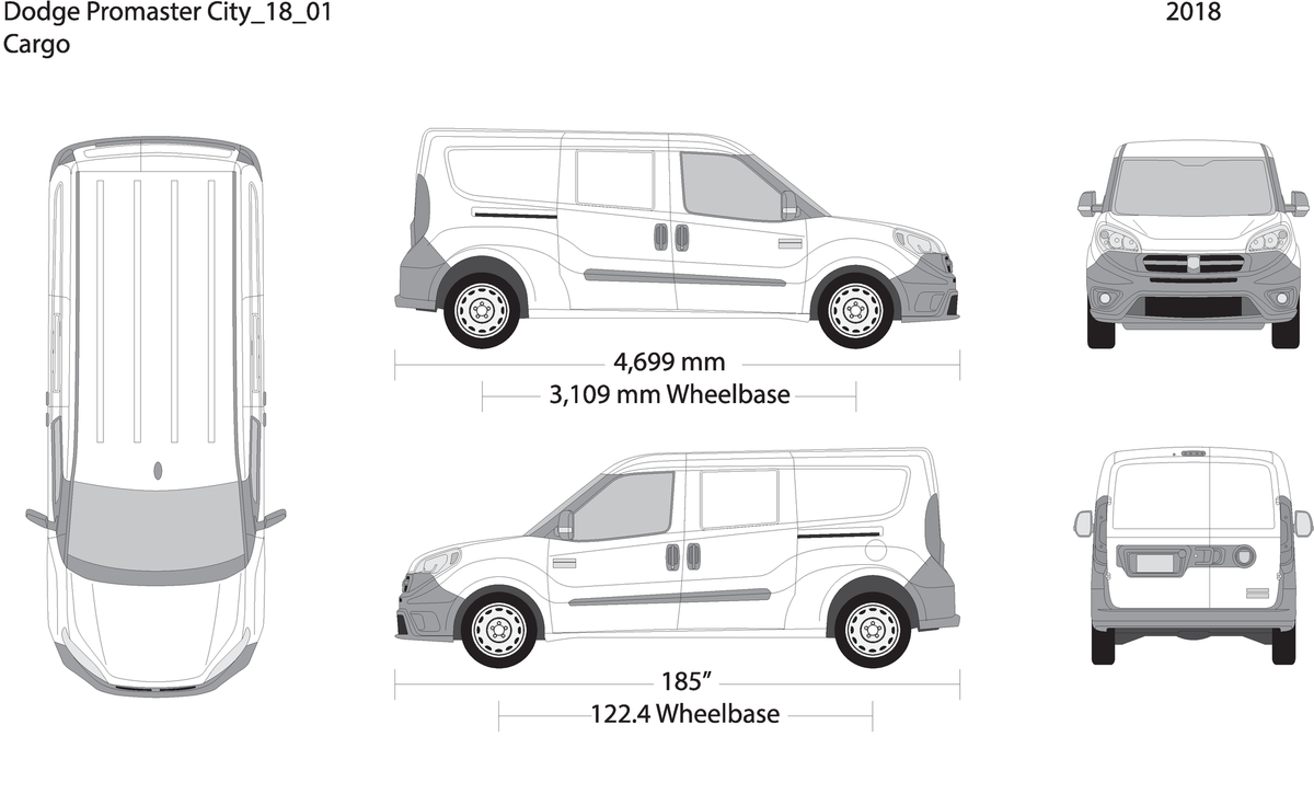 2018 Dodge Promaster City V01 Vehicle Wrap Template
