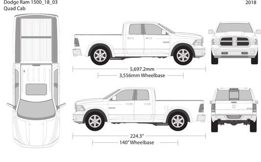 2018 Dodge Ram 1500 vector wrap template V03, Design-Ready PDF - GravBase