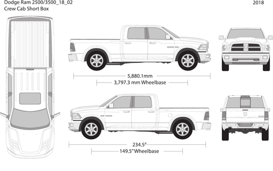 2018 Dodge Ram 2500_3500 Vector Wrap Template - GravBase