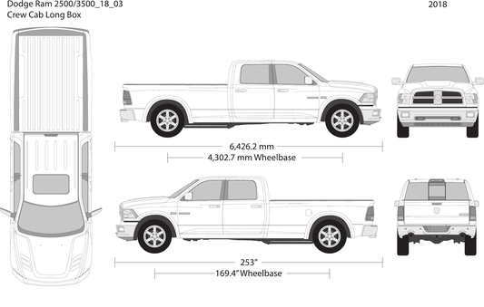 2018 Dodge Ram 2500_3500 Vector Wrap Template - GravBase