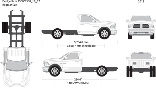 2018 Dodge Ram 2500 3500 V07 Vehicle Wrap Template