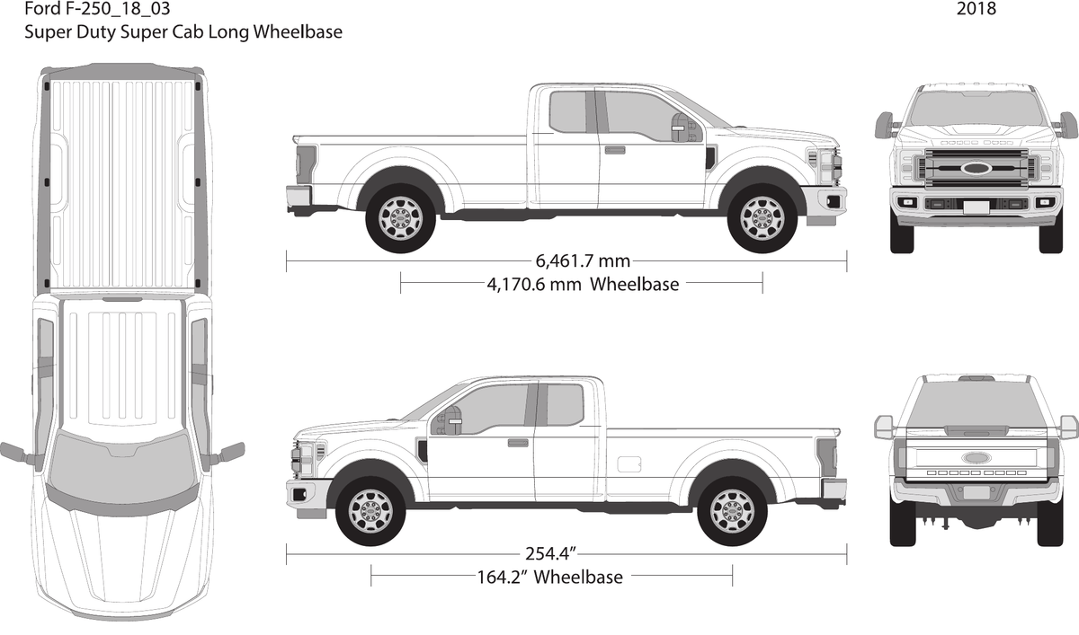 2018 Ford F-250 vector wrap template V03, Design-Ready PDF - GravBase